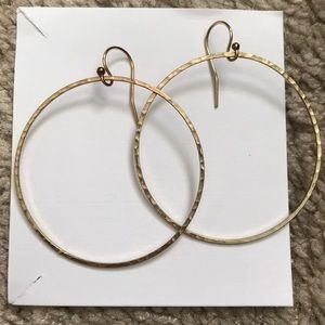 14k gold filled dangling hoop earrings